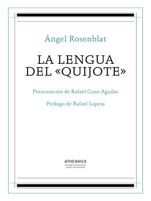 cover image of La lengua del «Quijote»
